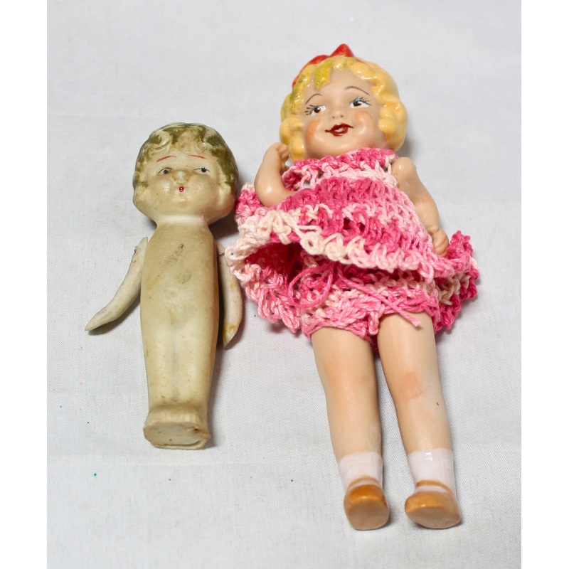 Lot of 2: Vintage Bisque Porcelain Dolls