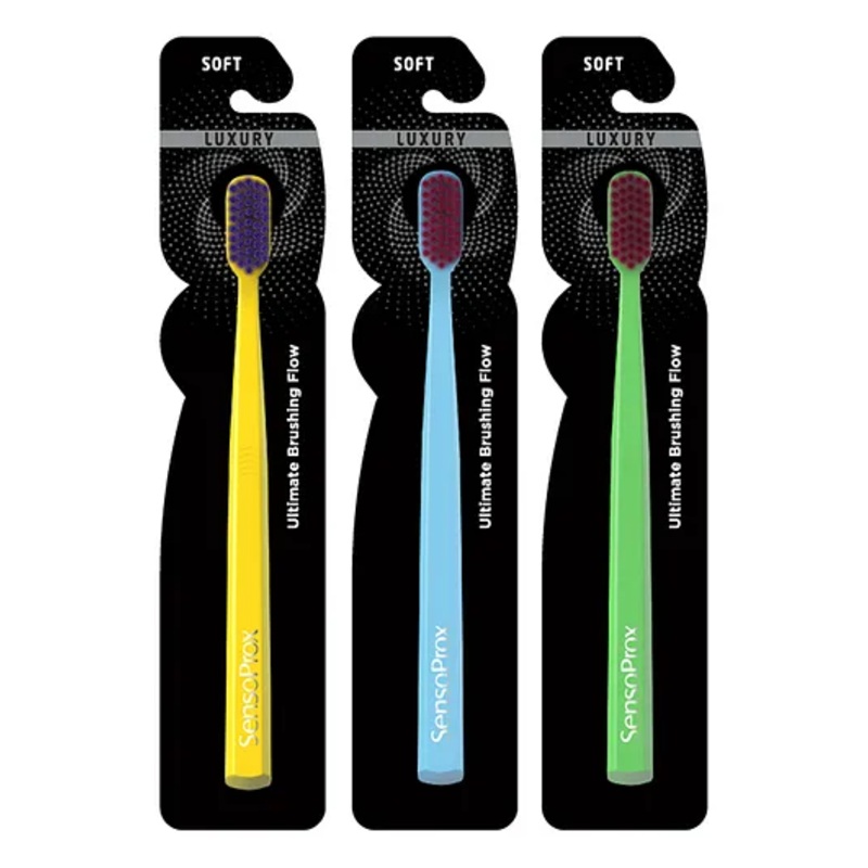 SensoProx Ultra Smooth Toothbrush Pack of 3 – Yellow & Blue & Green