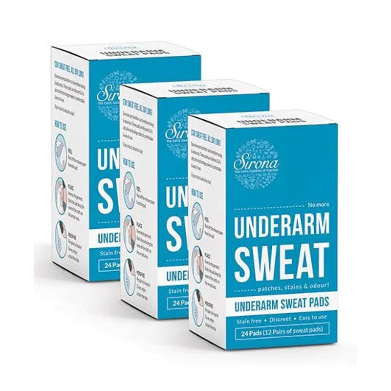 Sirona Under Arm Sweat Pads Pack of 3 – 24 Pads Each