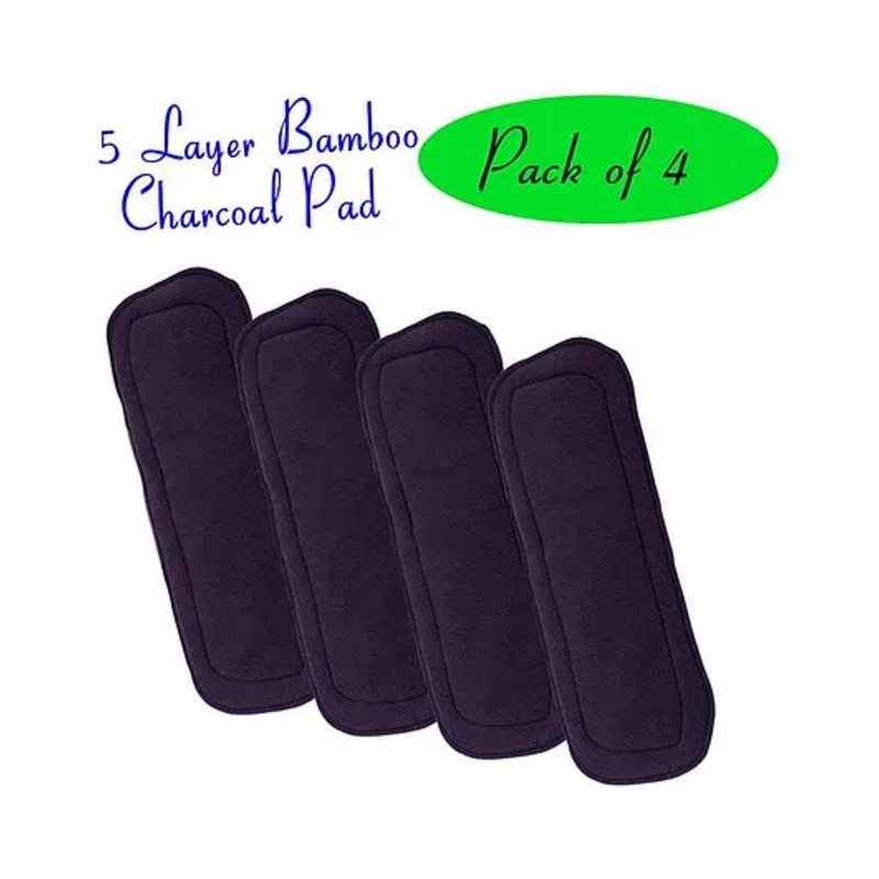 The Little Lookers 5 Layer Bamboo Charcoal Insert Pack Of 4 – Black