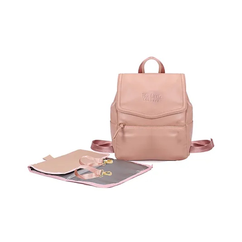 The Little Lookers Jolly Luxe Vegan Leather Diaper Backpack – Peachy Pink