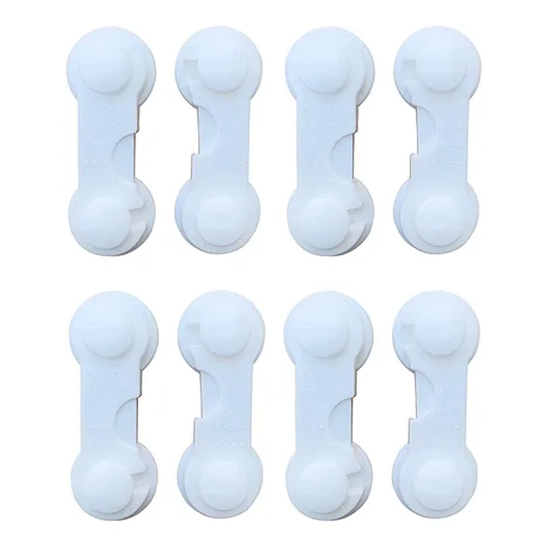 THE LITTLE LOOKERS Multipurpose Safety Lock for Doors, Cabinet, Fridge, Drawer  (White, Pack of 8)