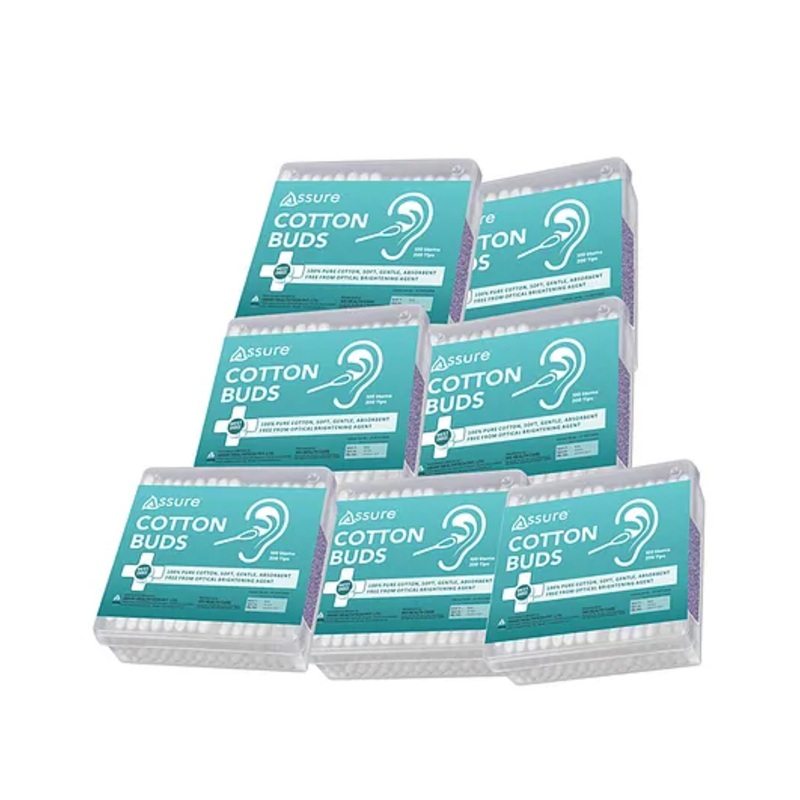 Assure Cotton Buds 100 Sticks Each Pack of 7 – 70 g