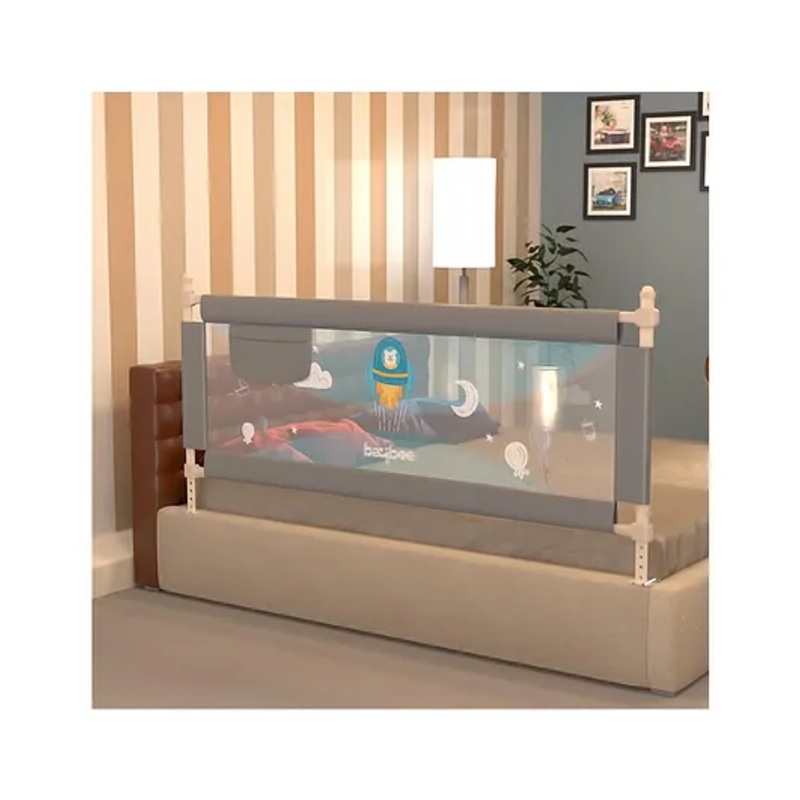 BAYBEE Baby Bed Rails Guard Barrier for Baby Safety Foldable Bed Rail Falling Protector Fence with 7 Adjustable Height (Color & Design May Vary)