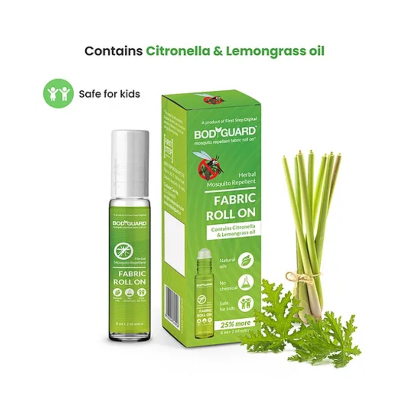 BodyGuard Mosquito Herbal Fabric Roll On with Citronella and Lemongrass Oil – 10 ml