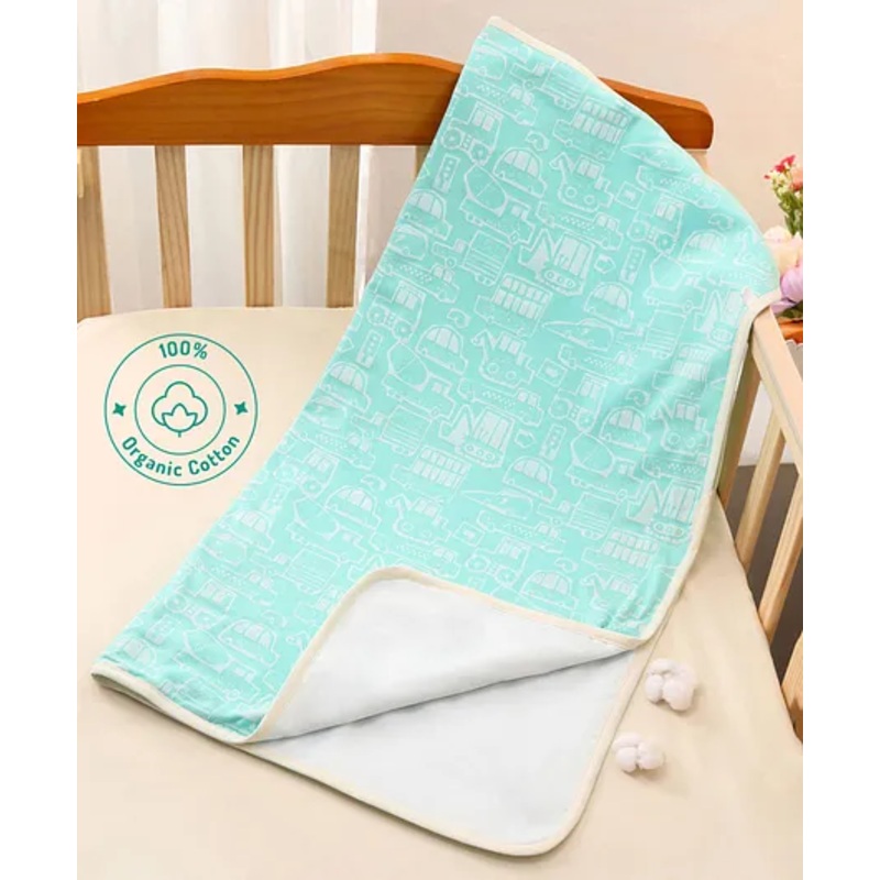 Bonfino Premium Cotton Daiper Changing Mat Transport Print – Blue