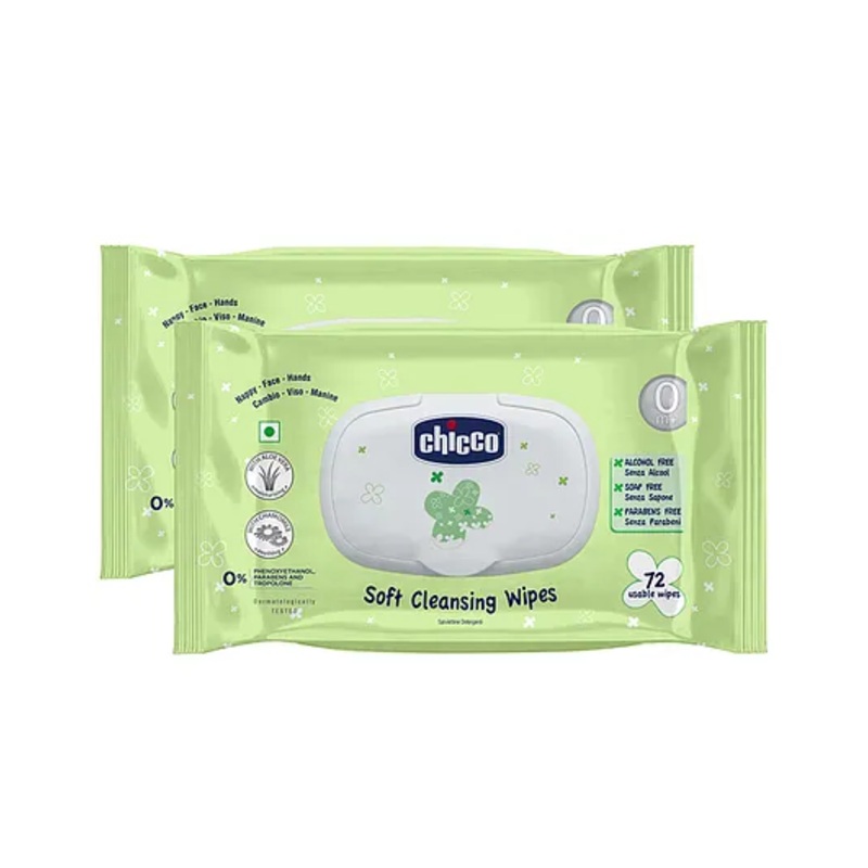 Chicco Baby Moments Bipack Fliptop Wipes Pack of 2 – 144 Pieces