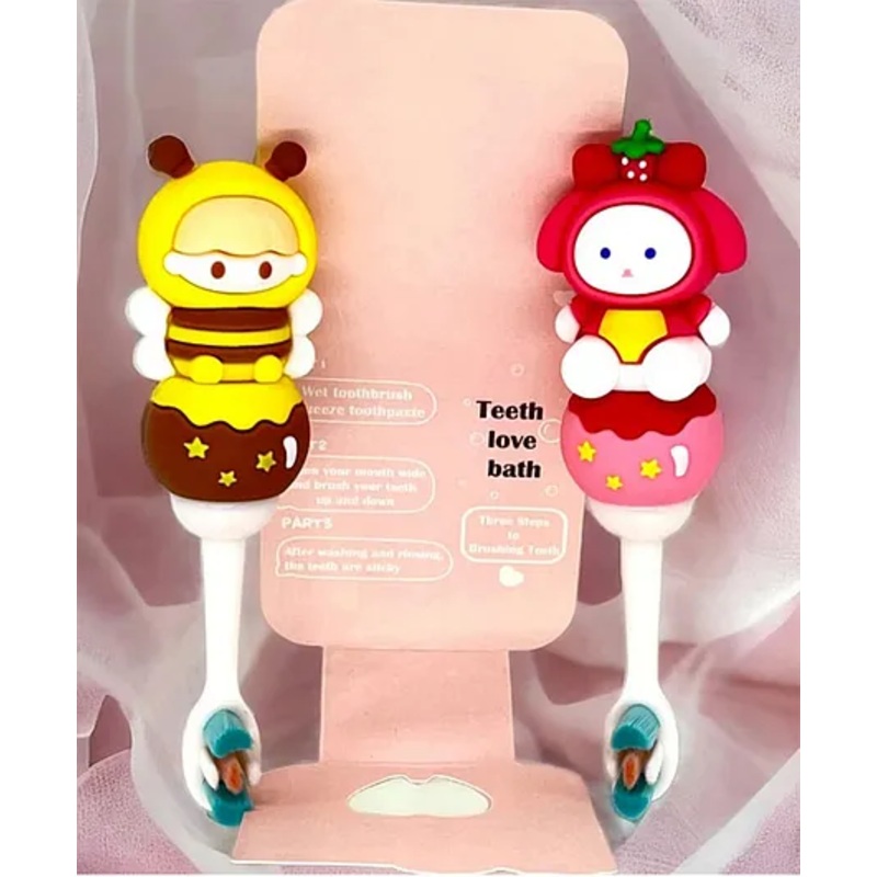 Comercio Cute Honey Bee & Doll Soft Tooth Brush – Pink & Yellow