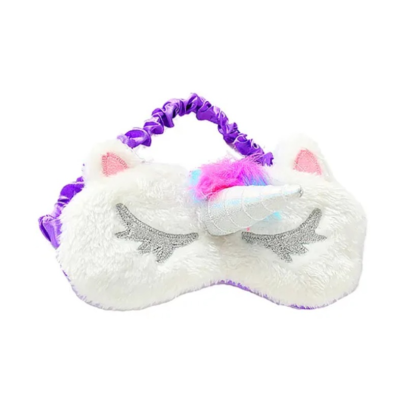 Jenna Unicorn Fur Sleeping Eye Mask With Cooling Gel – Purple