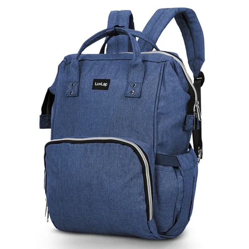 LuvLap Lily Travel Multifunctional Waterproof Diaper Bag-Backpack Cum Tote bag (Navy Blue)