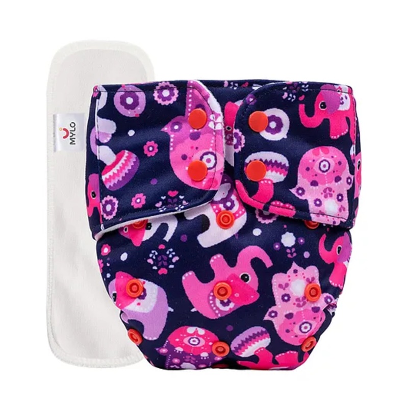 Mylo Baby Freesize Adjustable Cloth Diapers with 1 Free Insert Oeko Tex Certified – Purple Love