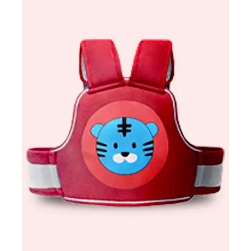 Polka Tots Two-Wheeler Motorcycle Child 4 Point Safety Harness Kids Carrier With Adjustable Seat Belt, Cushioning, & Breathable Mesh Material  Cat Red