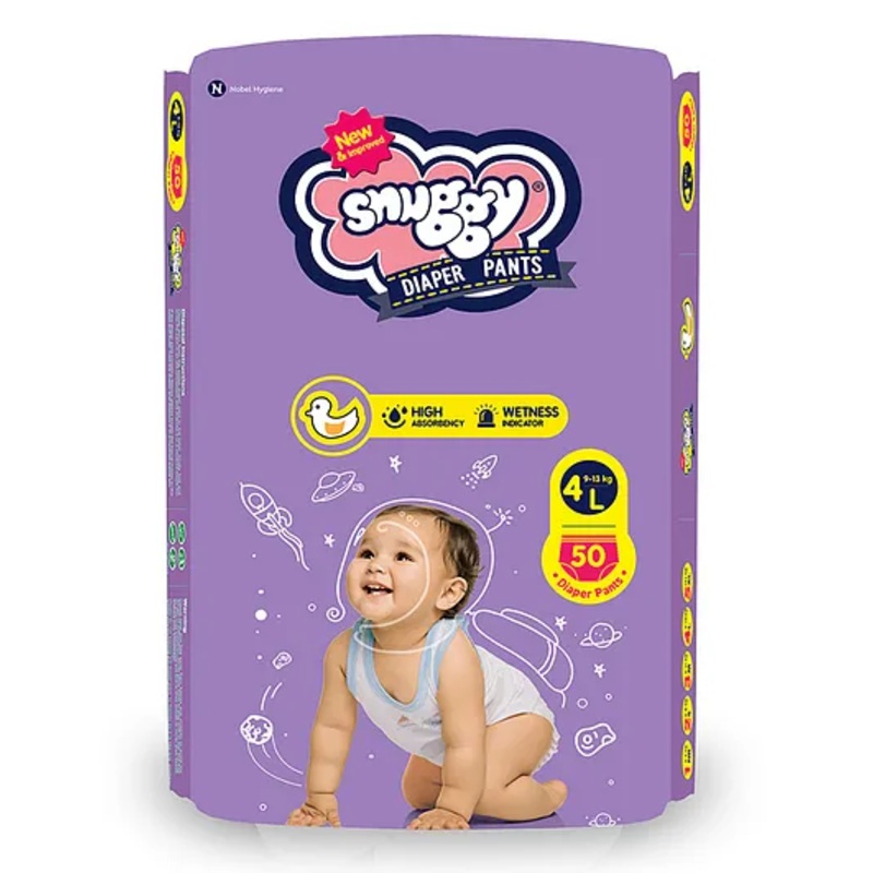 Snuggy Baby Diaper Pants Large 50 Diapers (Pack of 1), 9-13 kgs