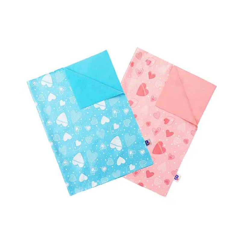 SuperBottoms BASIC Bed Protecting Mat Bed Protector Super Light Weight Pack of 2 Medium – Pink Blue