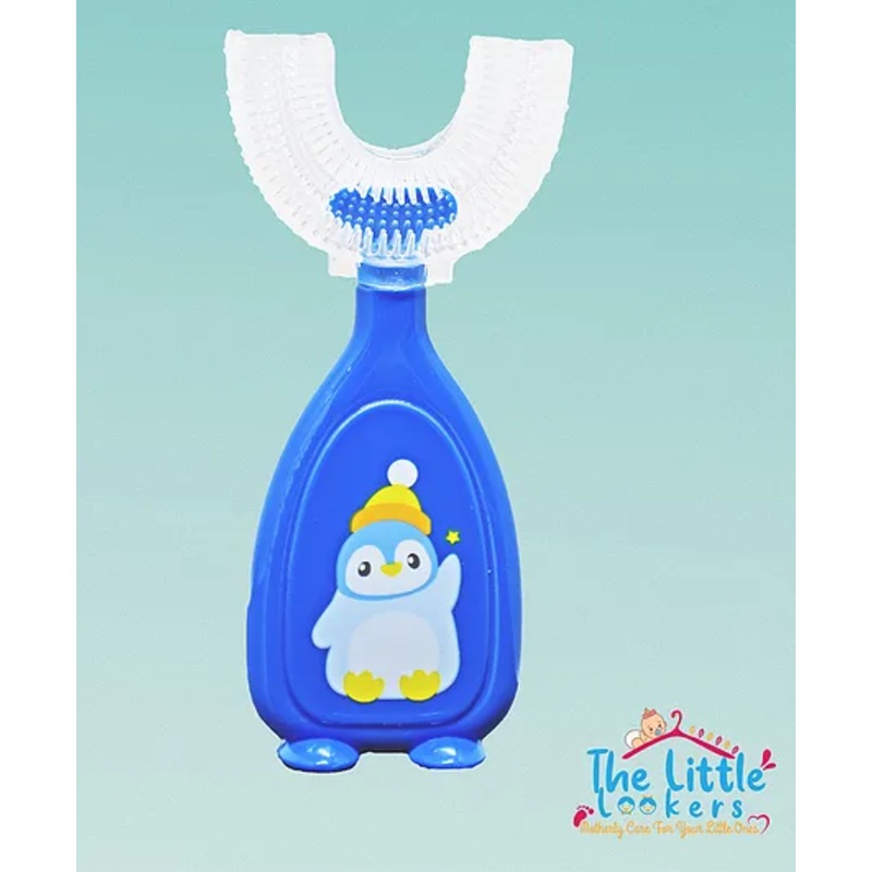 The Little Lookers Soft Sillicone U-Shaped Head 360 Toothbrush – Blue (Print May Vary)