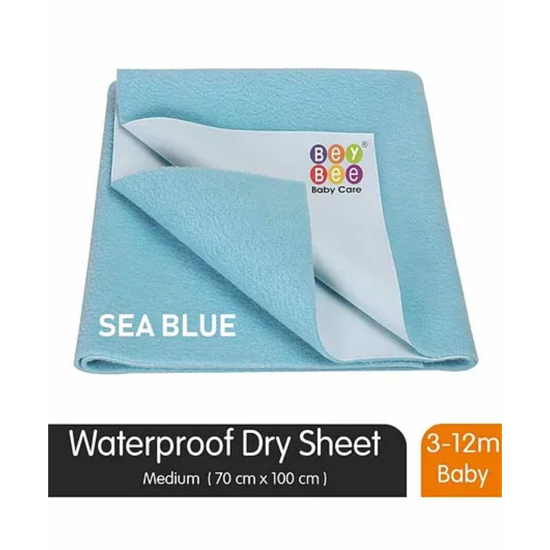 BeyBee Quickly Dry Waterproof Rubber Sheet Medium Size  Bed Protector Sheet – Sea Blue