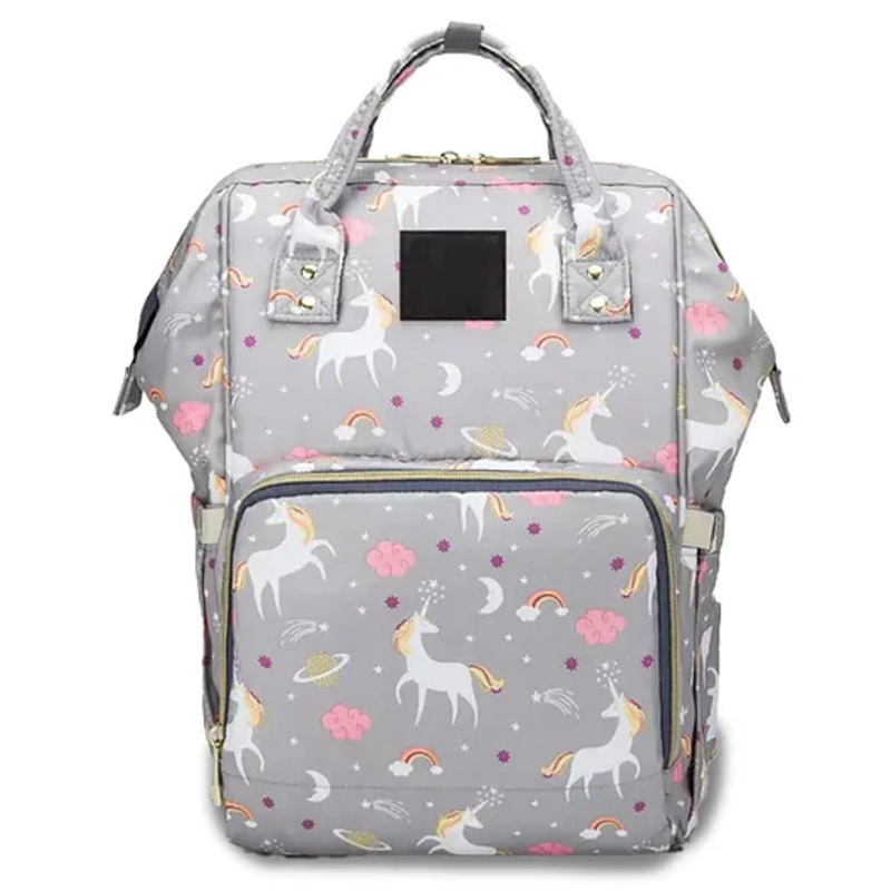 Chinmay Kids Large Capacity  Diaper Backpack with Insulated Bottle Storage – Grey