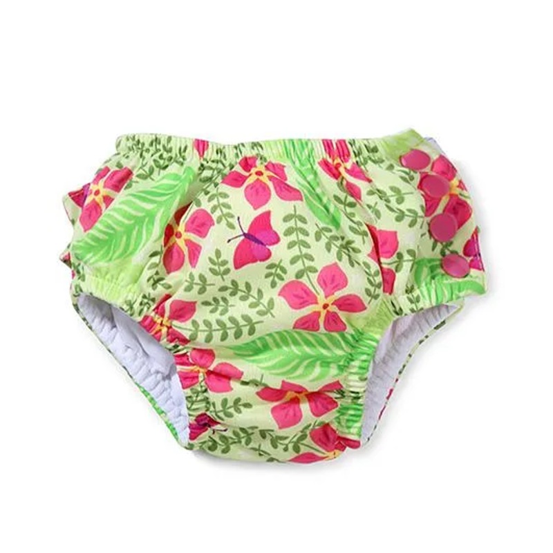 I play Flower Print Diaper Pant – Lime Green