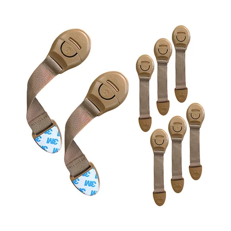 KidDough Furniture Safety Locks for Kids – Pack of 8 Beige, Child Safety Locks for Drawers, Cabinets, Fridge, Cupboard Locks, Baby Proofing Products, Strong and Adhesive Safety Locks