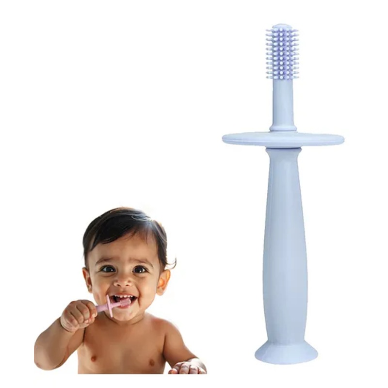 Kidology 360 Baby Teether Toothbrush with Suction Base Toy – Blue