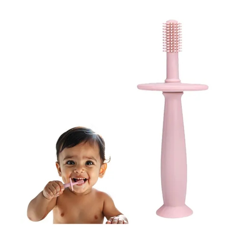 Kidology 360 Baby Teether Toothbrush with Suction Base Toy – Pink