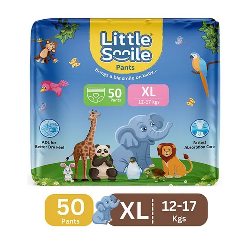 Little Smile Better Dry Feel Baby Diaper Pants | Extra Large – XL (50 Pieces)