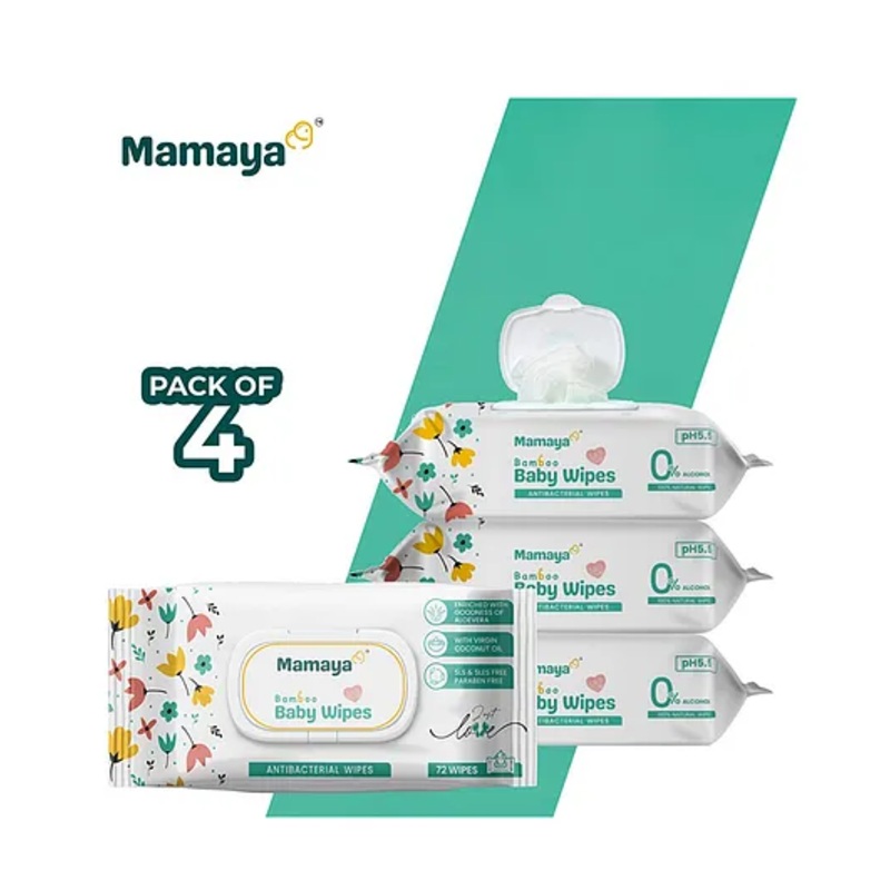 Mamaya  Baby Wipes, Pack of 4