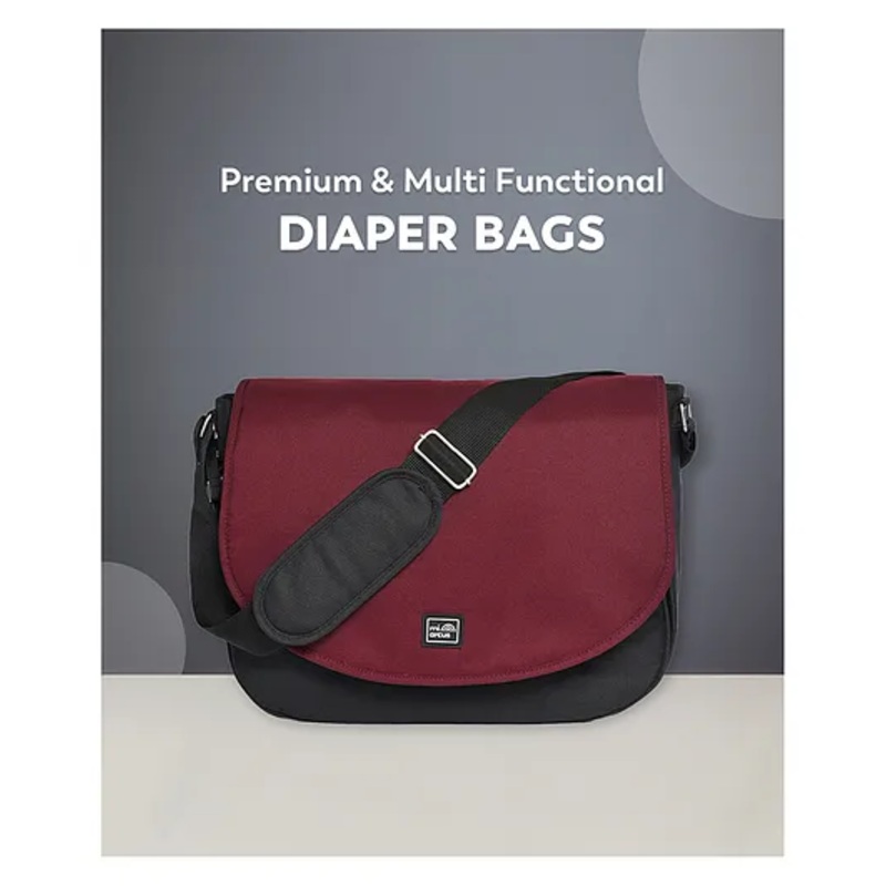 Mi Arcus Diaper Bag with Diaper Changing Sheet & One Wet Bags for Multipurpose, Travel for Mom and Dad- Maroon