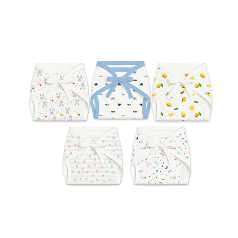 Mom’s Home Cotton Cloth Nappies Multi Print Pack of 5 – Multicolor