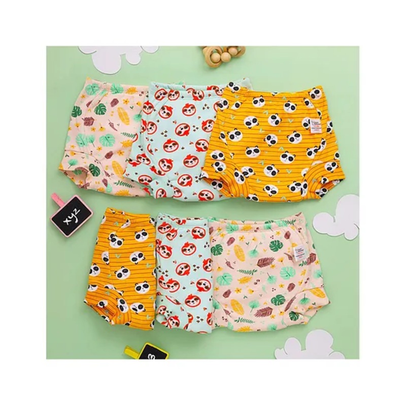 SuperBottoms Padded Underwear for 2-3Y Babies | Potty Training Pants for Mess-Free Diaper-Free Time | Jungle Jam | Pack of 6