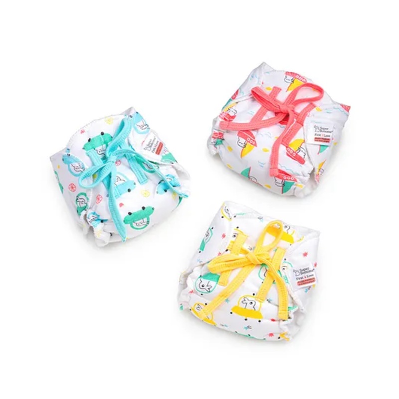 SuperBottoms Premium Cotton Padding (No Sponge) Vehicle & Animal Print Pack of 3  – Yellow Red