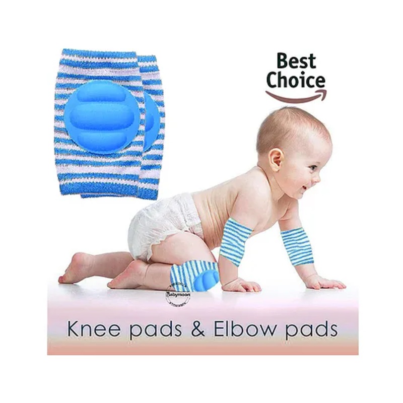 Babymoon Padded Kids Knee Elbow Protection Pads – Blue