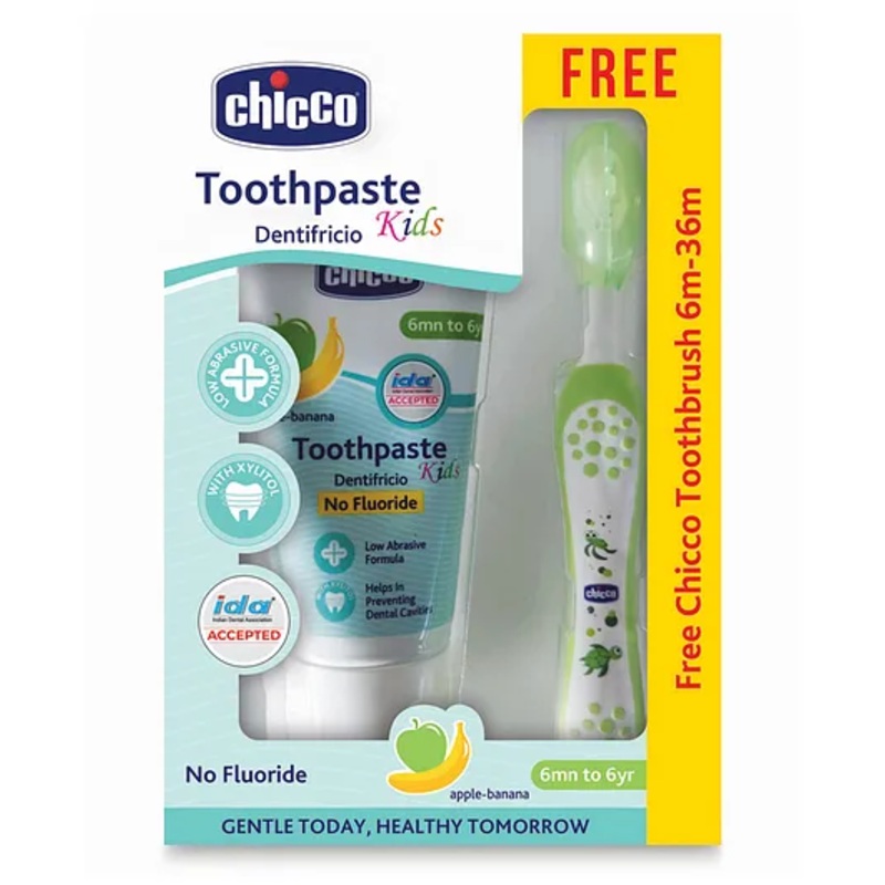 Chicco Toothpaste Apple Banana With Chicco Brush – Green