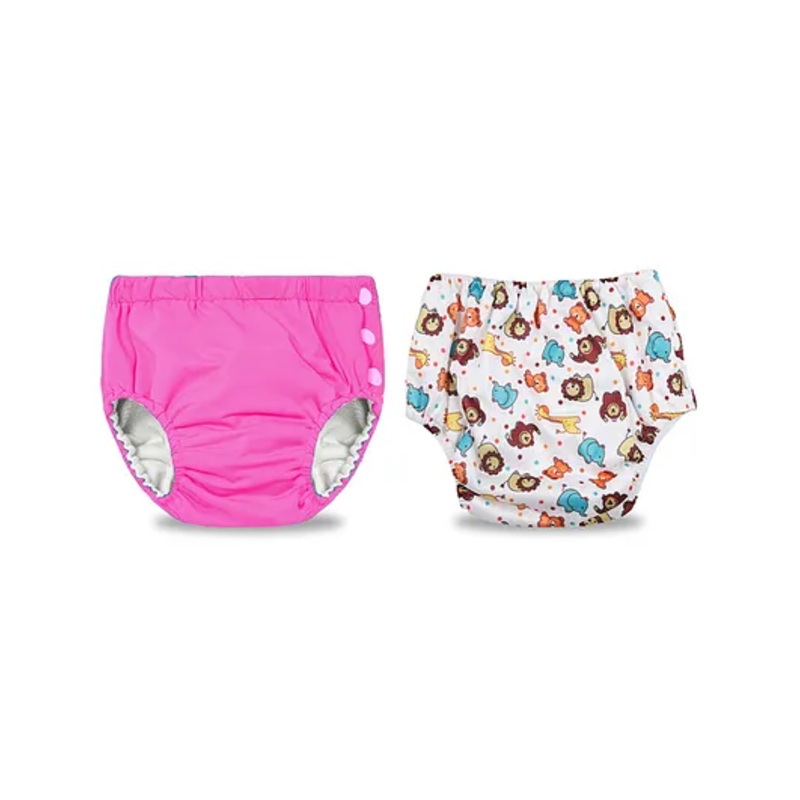 Chinmay Kids Swimming Pants Reusable Swimwear Diaper Pool Pants Pack of 2 – Light Pink & White
