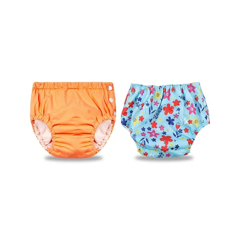 Chinmay Kids Swimming Pants Reusable Swimwear Diaper Pool Pants Pack of 2 – Orange & Blue
