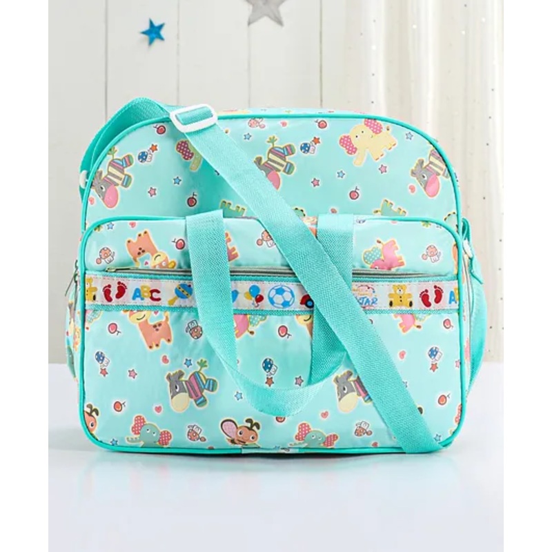 Diaper Bag Multipurpose Animal Print With PVC Material-Sea Green (Prints May Vary)