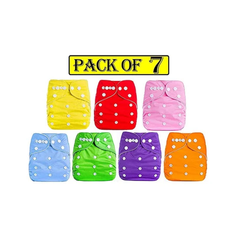 Domenico Reusable Diaper Pack of 7 – Muticolour