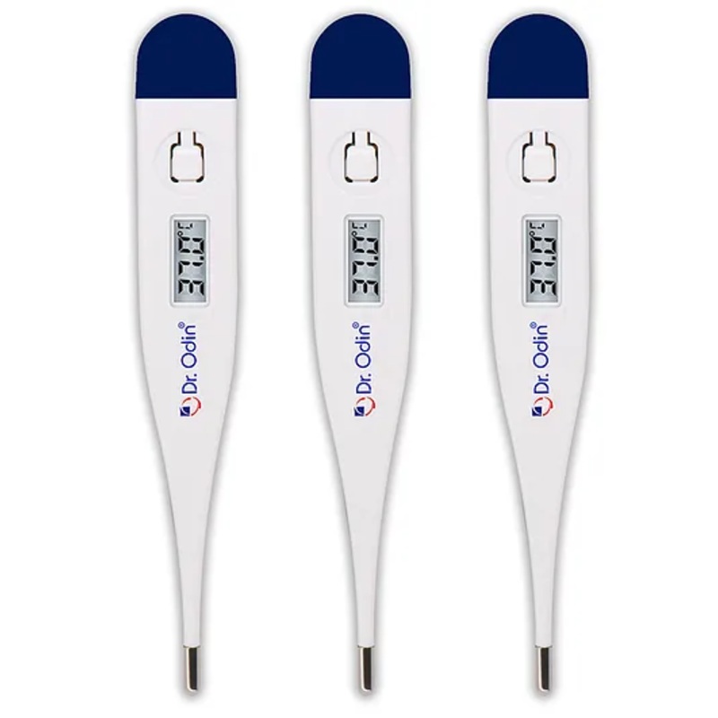 Dr. Odin ODT 101 Digital Thermometer for Precise Temperature Monitoring in Celsius & Fahrenheit – Fast, Accurate, Water Resistant & Family-Friendly (White & Blue)-pack of 2