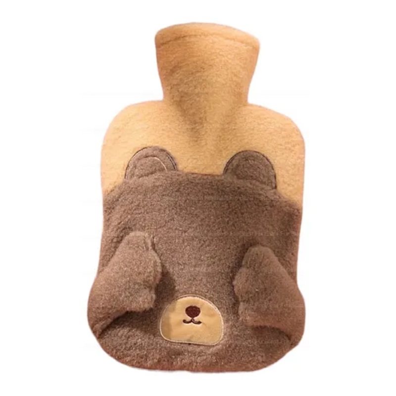 FunBlast Bear Design Hot Water Bag with Soft Cover 1000 ml – Brown