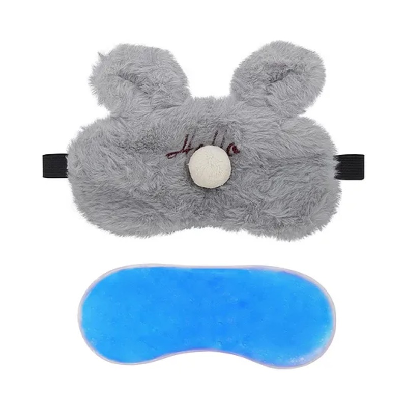 Jenna Fur Hello Grey Cute Sleeping Eye Mask With Cooling Gel – Grey