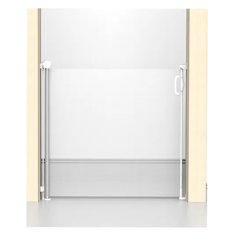 Kids Station Baby Retractable Safety Gate  Two-Way Auto Close, Adjustable Width, 90cm Height, Expandable to 140cm  Door & Stair Safety Gate (White)