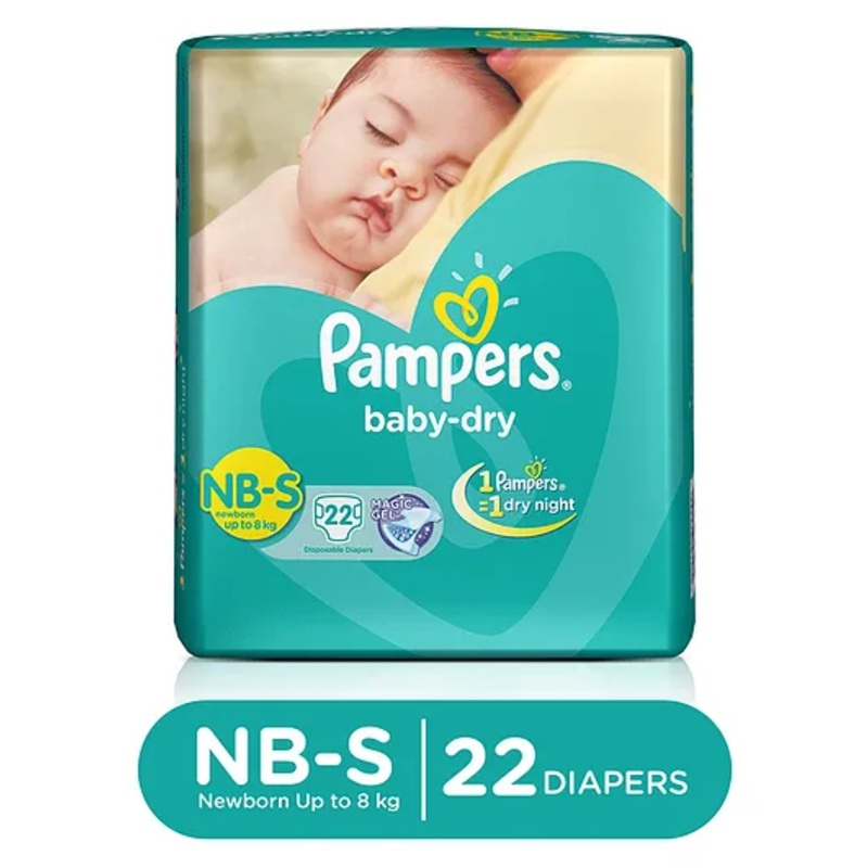 Pampers Baby Dry Diaper Newborn To Small – 22 Pieces