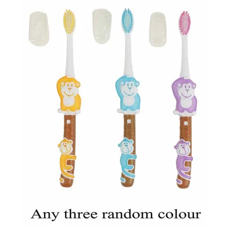 Passion Petals Monkey Design Toothbrush Pack Of 3 – Multicolour