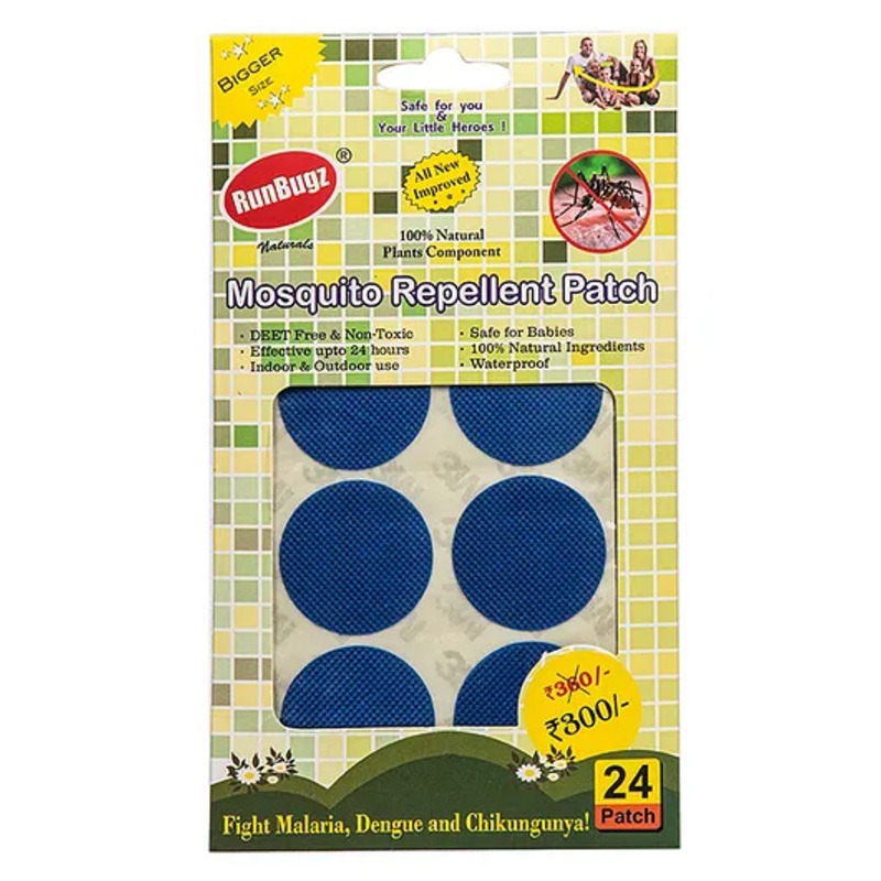 Runbugz Mosquito Repellent Patches – Plain (24) – Blue