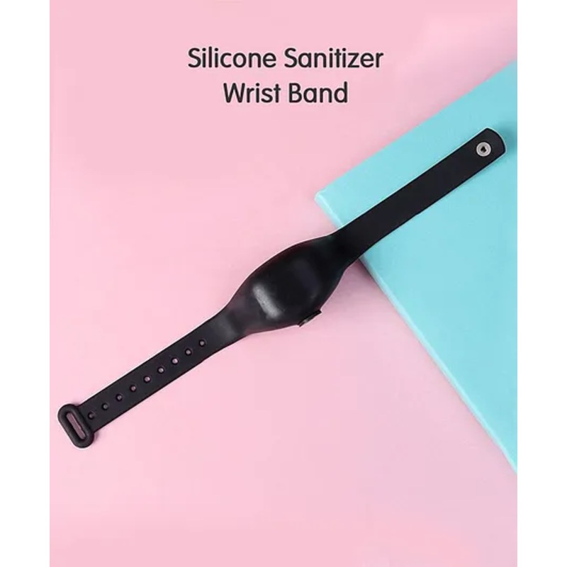 Silicone Sanitizer Refillable Wrist Band – Black