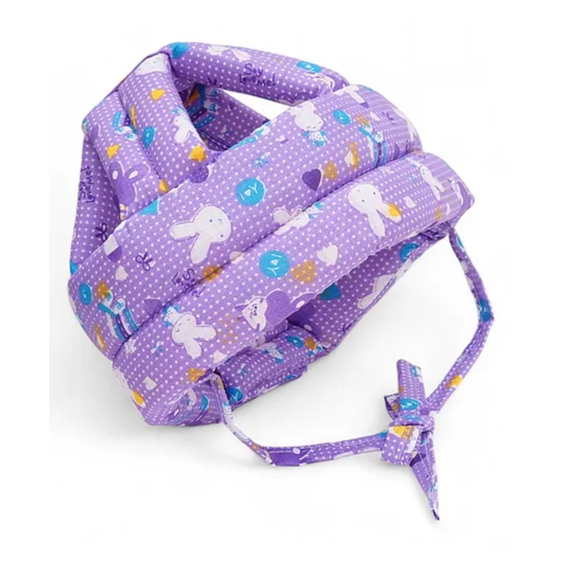 VOIDROP Baby Safety Cotton Helmet Toddler Head Protection Head Cushion Breathable Helmet – Bunny Print (Purple)