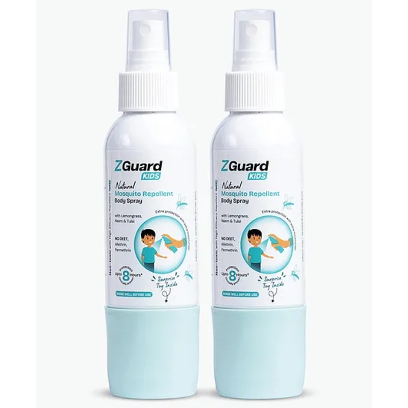 Z Guard Clinically Proven Natural Mosquito Repellent Spray for Kids Pack of 2 (Surprise Toy-Boys)|Powerful Anti-Mosquito Spray Clinically Proven Paediatrician & Dermatologically Tested