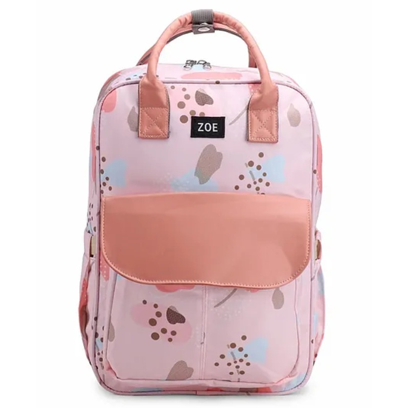 Zoe Multifunctional Printed Travel Friendly Diaper Backpack – Peach