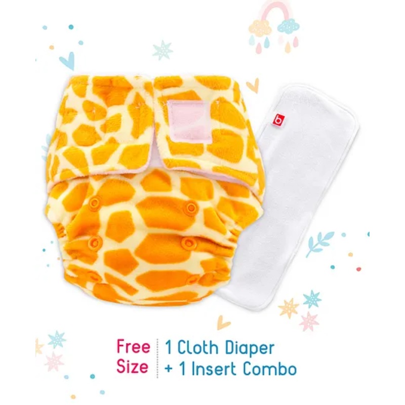 Babyhug New Born Reusable Cloth Nappies With SmartDry Abstract Print  – Yellow