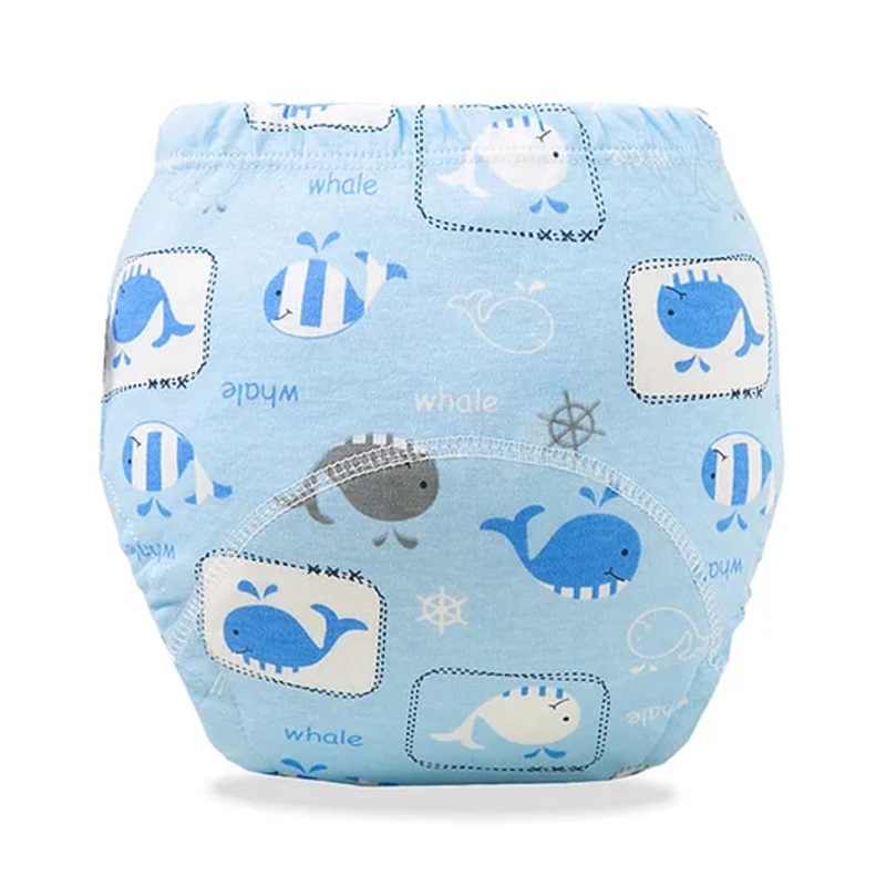 Bembika Babies Cotton Potty Training Pants Blue Whale  Printed Large – Blue